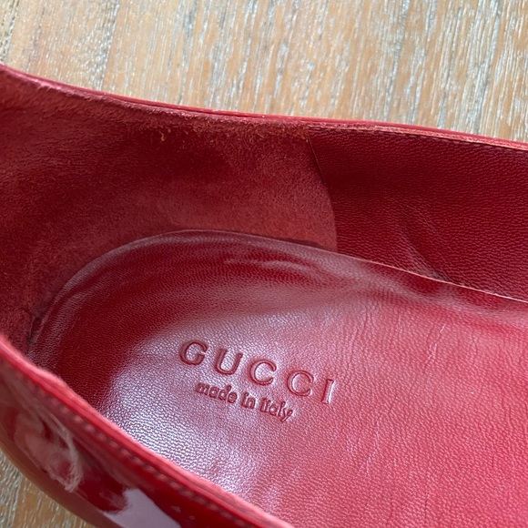 GUCCI Red Patent Leather Ballet Flats - Picture 4 of 14